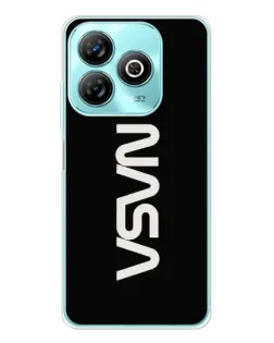 Чехол для ZTE Blade A75 с картинкой «NASA — вертикальный логотип»