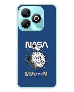 Чехол для ZTE Blade A75 с картинкой «NASA — лунная миссия»