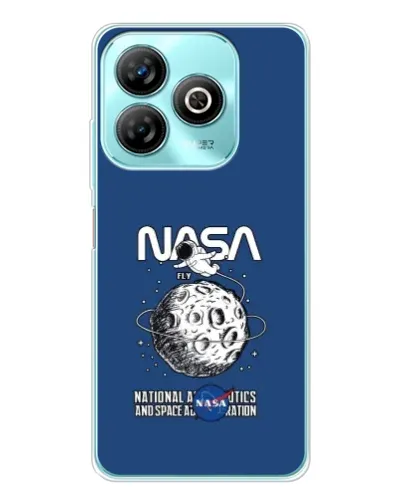 Чехол для ZTE Blade A75 с картинкой «NASA — лунная миссия»