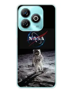 Чехол для ZTE Blade A75 с картинкой «Астронавт на Луне»