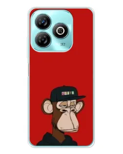 Чохол для ZTE Blade A75 з картинкою «Bored Ape — червоний фон»