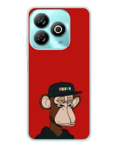 Чехол для ZTE Blade A75 с картинкой «Bored Ape — красный фон» Чехол для ZTE Blade A75 с картинкой «Bored Ape — красный фон»