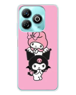Чехол для ZTE Blade A75 с картинкой «My Melody и Kuromi»