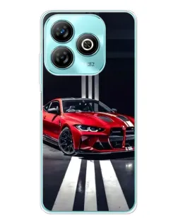 Чехол для ZTE Blade A75 с картинкой «Красная BMW на дороге»