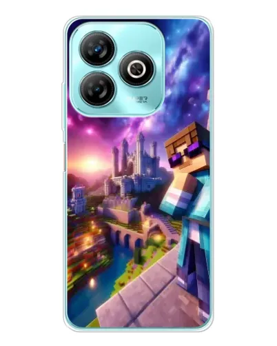 Чехол для ZTE Blade A75 с картинкой «Стив и космос»