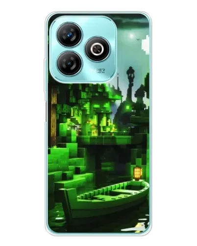Чехол для ZTE Blade A75 с картинкой «Minecraft лесной пейзаж»