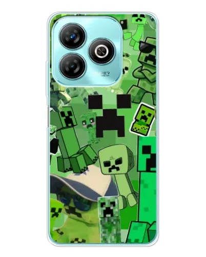 Чехол для ZTE Blade A75 с картинкой «Криперы Minecraft»