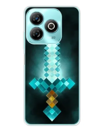 Чехол для ZTE Blade A75 с картинкой «Алмазный меч неон»