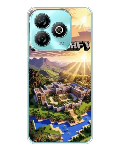 Чехол для ZTE Blade A75 с картинкой «Minecraft панорама»