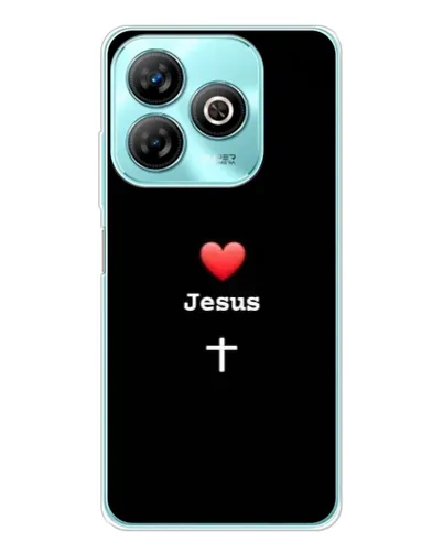 Чехол для ZTE Blade A75 с картинкой «Сердце - Jesus»