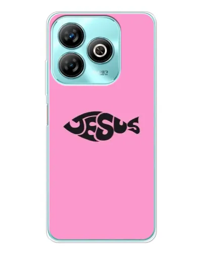 Чехол для ZTE Blade A75 с картинкой «Розовый символ  Jesus»