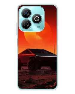 Чехол для ZTE Blade A75 с картинкой «Cybertruck на Марсе»