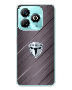Чехол для ZTE Blade A75 с картинкой «Металлическая текстура Tesla»
