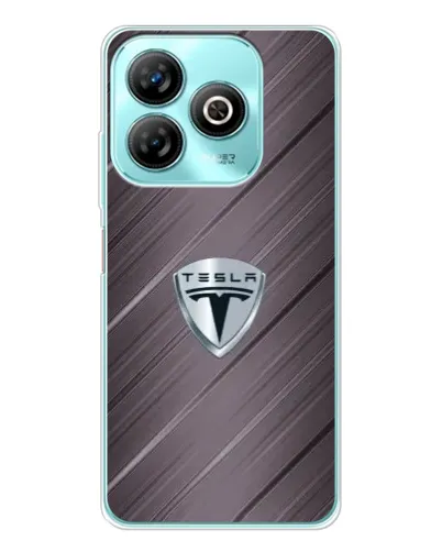 Чехол для ZTE Blade A75 с картинкой «Металлическая текстура Tesla»