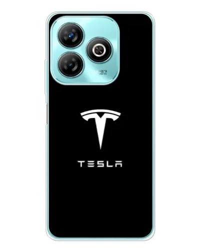 Чехол для ZTE Blade A75 с картинкой «Tesla White Logo»