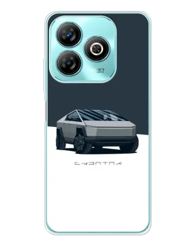 Чехол для ZTE Blade A75 с картинкой «Серебристый Cybertruck Tesla»