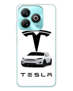 Чехол для ZTE Blade A75 с картинкой «Tesla White Style»