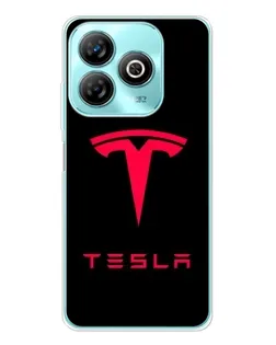 Чехол для ZTE Blade A75 с картинкой «Tesla Red Logo»