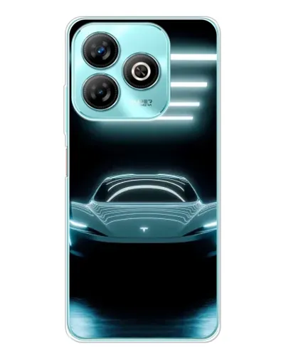 Чехол для ZTE Blade A75 с картинкой «Tesla в неоне»