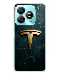 Чехол для ZTE Blade A75 с картинкой «Мраморная Tesla Gold»