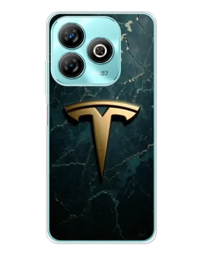 Чехол для ZTE Blade A75 с картинкой «Мраморная Tesla Gold»