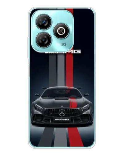 Чехол для ZTE Blade A75 с картинкой «Mercedes — белый карбон»