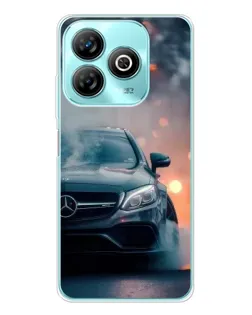 Чехол для ZTE Blade A75 с картинкой «Mercedes — ночной город»