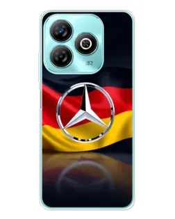 Чехол для ZTE Blade A75 с картинкой «Mercedes — флаг Германии»