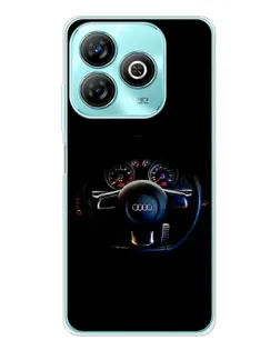 Чехол для ZTE Blade A75 с картинкой «Салон Audi — руль»