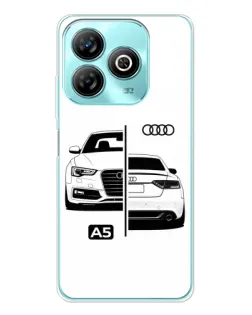 Чехол для ZTE Blade A75 с картинкой «Audi — контрастный дизайн»