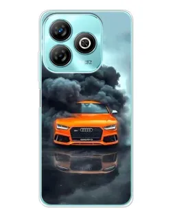 Чехол для ZTE Blade A75 с картинкой «Audi в облаках дыма»