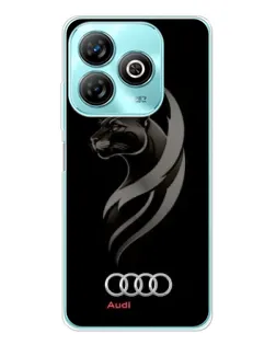 Чехол для ZTE Blade A75 с картинкой «Графика — пантера и Audi»