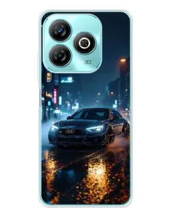 Чехол для ZTE Blade A75 с картинкой «Ночной город и Audi»