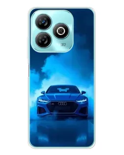 Чехол для ZTE Blade A75 с картинкой «Audi — голубая энергия»