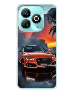 Чехол для ZTE Blade A75 с картинкой «Audi — закат»