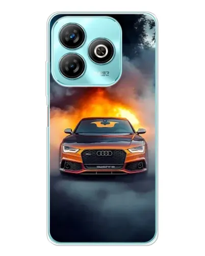 Чехол для ZTE Blade A75 с картинкой «Audi в огненном дыму»