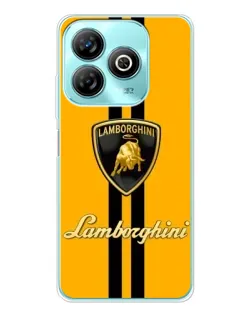 Чехол для ZTE Blade A75 с картинкой «Lamborghini Stripe желтый»