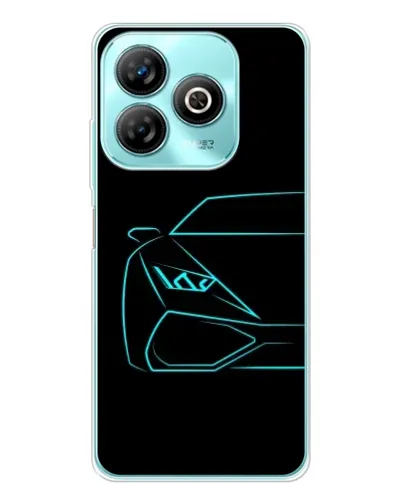 Чехол для ZTE Blade A75 с картинкой «Голубой силуэт Lamborghini»