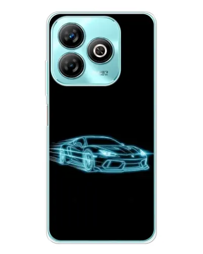 Чехол для ZTE Blade A75 с картинкой «Неоновый контур Lamborghini»