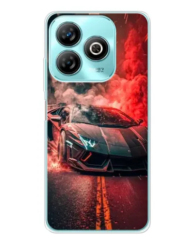 Чехол для ZTE Blade A75 с картинкой «Lamborghini красный дым»