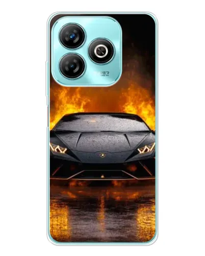 Чехол для ZTE Blade A75 с картинкой «Lamborghini в огне»