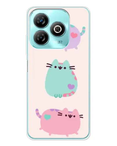 Чехол для ZTE Blade A75 с картинкой «Pusheen трио»