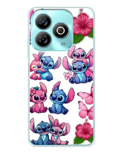 Чехол для ZTE Blade A75 с картинкой «Стикеры Stitch и Angel»