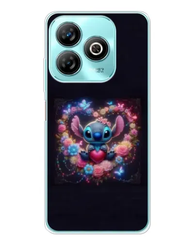 Чехол для ZTE Blade A75 с картинкой «Stitch в цветах»