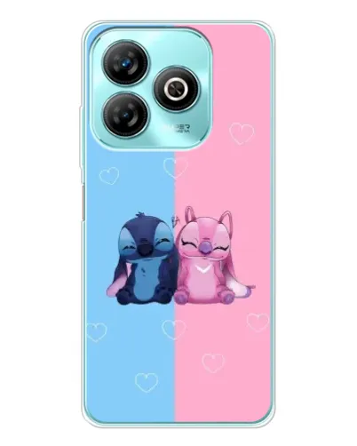 Чехол для ZTE Blade A75 с картинкой «Stitch и Angel Love»