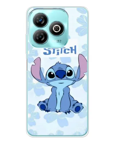 Чехол для ZTE Blade A75 с картинкой «Stitch среди цветов»