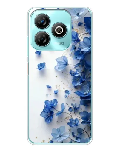 Чехол для ZTE Blade A75 с картинкой «Голубой цветочный каскад»