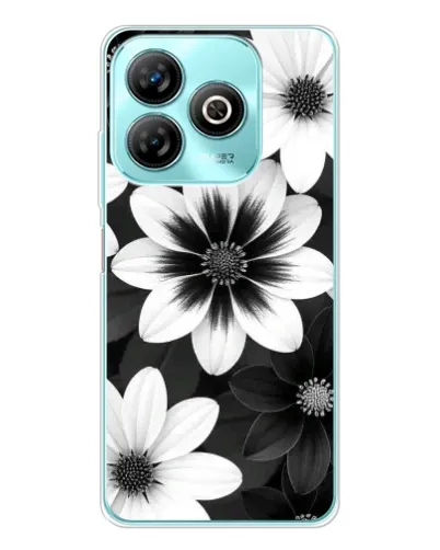 Чехол для ZTE Blade A75 с картинкой «Монохромные астры»