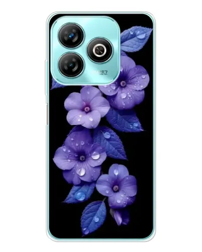 Чехол для ZTE Blade A75 с картинкой «Фиолетовые цветы с росою»