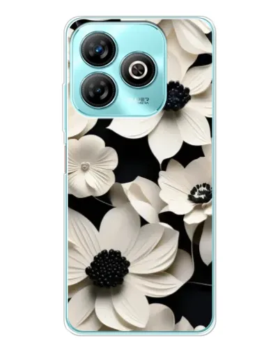 Чехол для ZTE Blade A75 с картинкой «Объемные белые цветы»